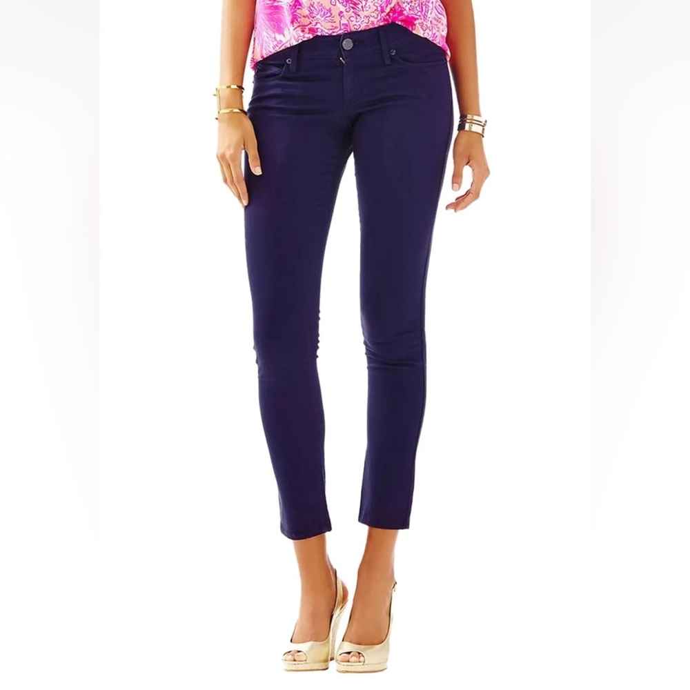 NWT Lilly Pulitzer Worth Skinny Pants midnight navy 0